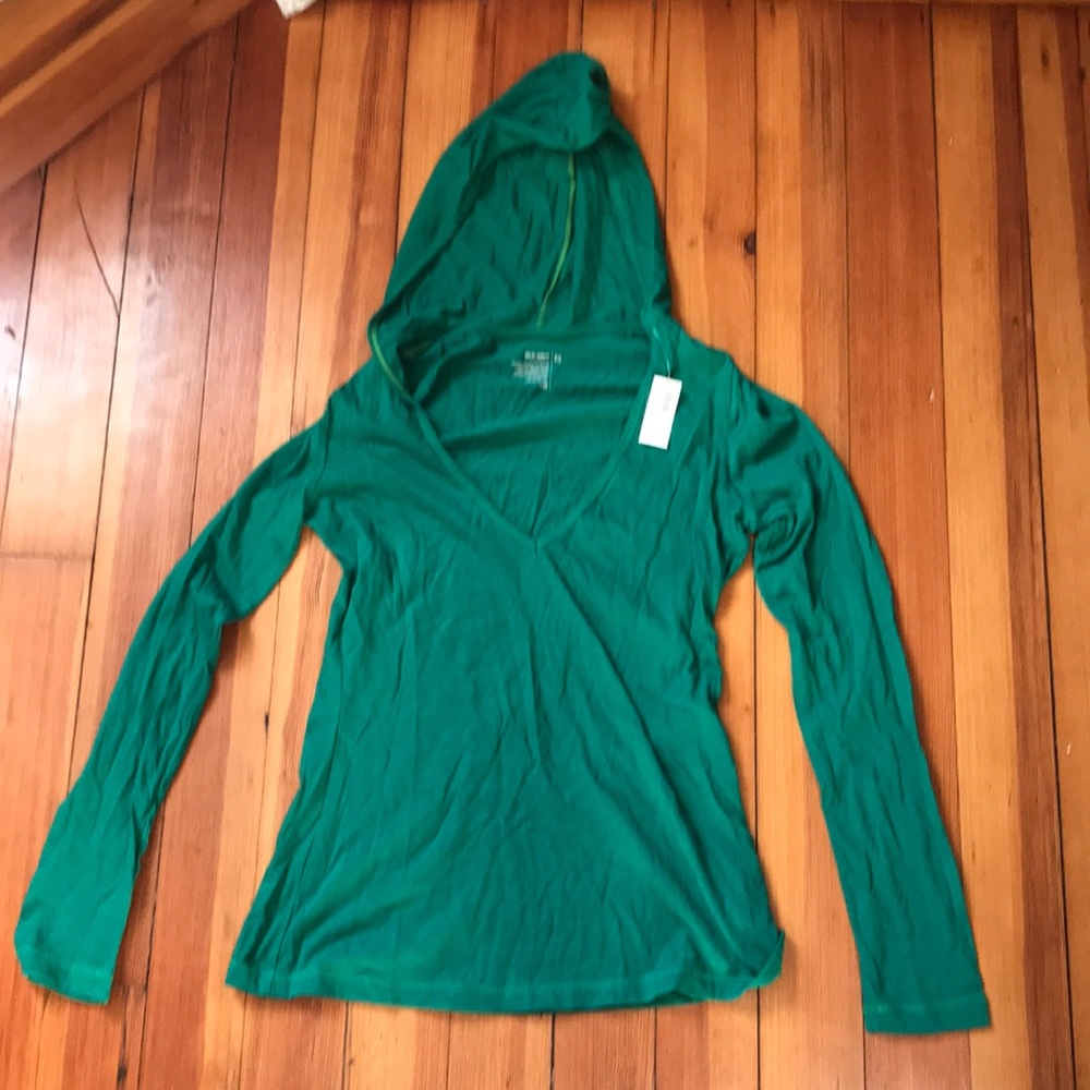 Old Navy Emerald Green Hooded Long Sleeved Top